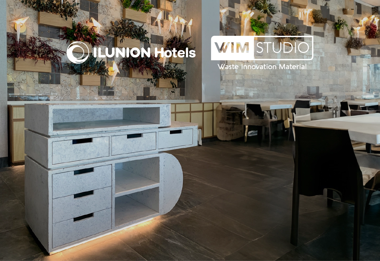 Imagen de mobiliario creado por Wim studio apara ILUNION Hotels