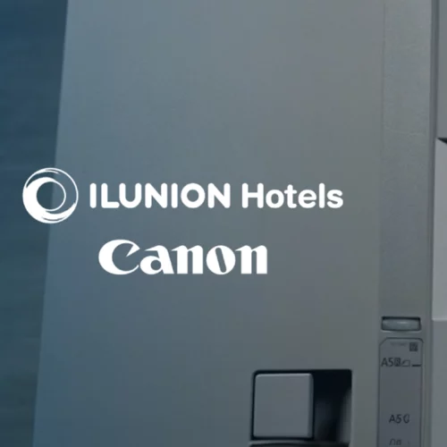 Imagen de la campaña ILUNION HOTELS Y CANON, UNIDOS PARA IMPULSAR LA ECONOMÍA CIRCULAR.